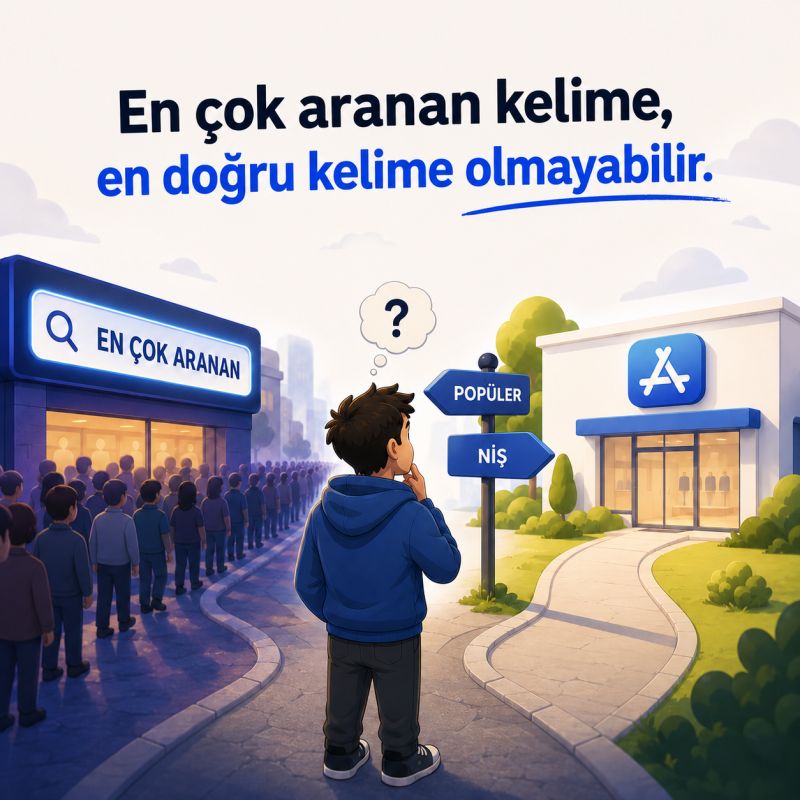 ASO anahtar kelime optimizasyonu popüler ve niş kelime seçimi stratejisi